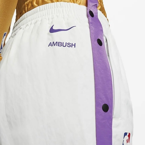 NIKE x AMBUSH LA Lakers TEARAWAY PANT white Women’s Size XS X-Small NWT - Picture 4 of 11